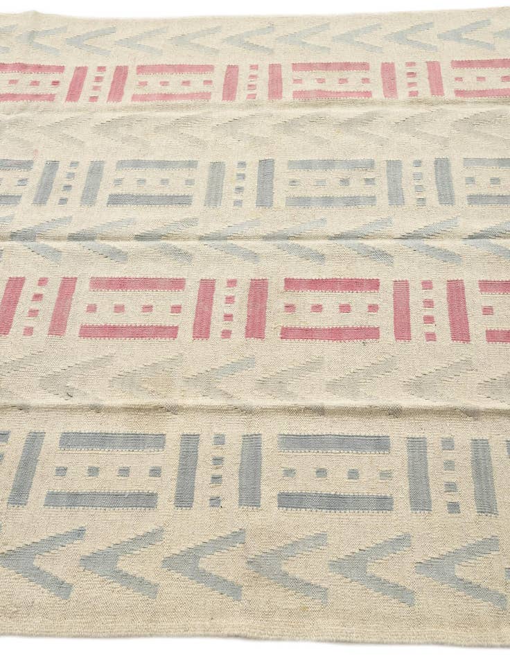 Detail image of  4' 10 x 6' 5  Hand Woven Kilim Modern Wool Rug