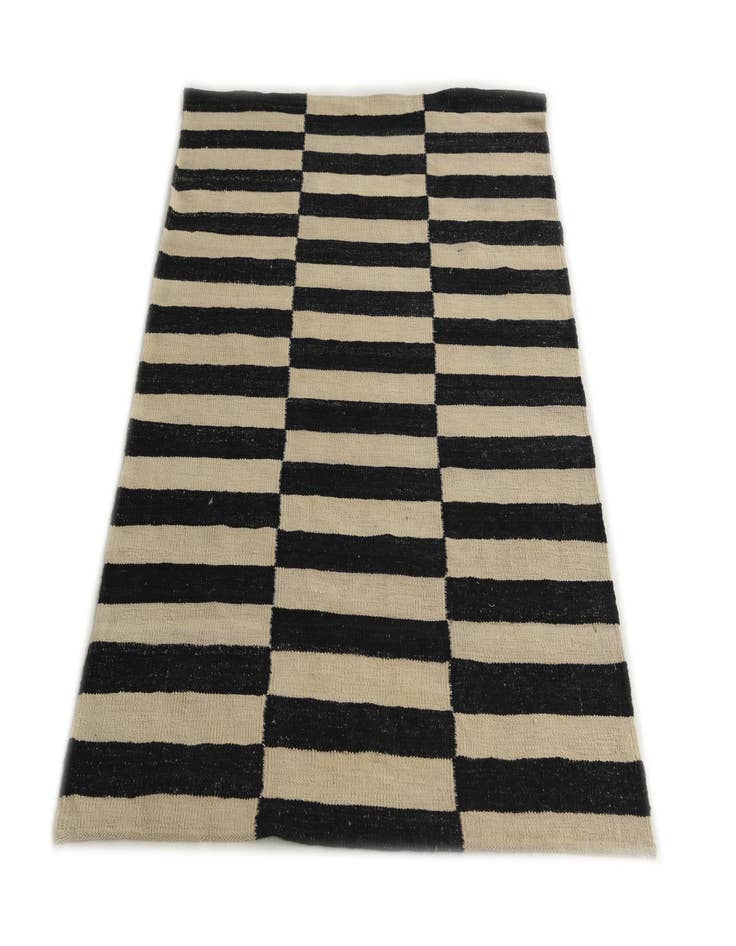 Detail image of  3' 6 x 5'  Hand Woven Kilim Modern Wool Rug