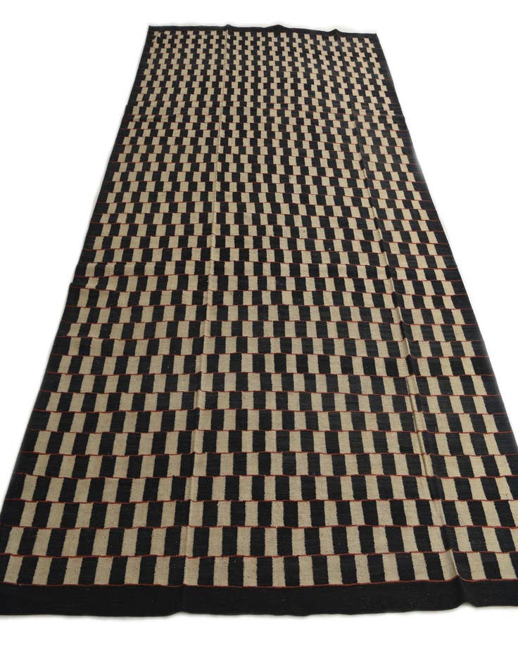 Detail image of  8' x 11' 4  Hand Woven Kilim Modern Wool Rug