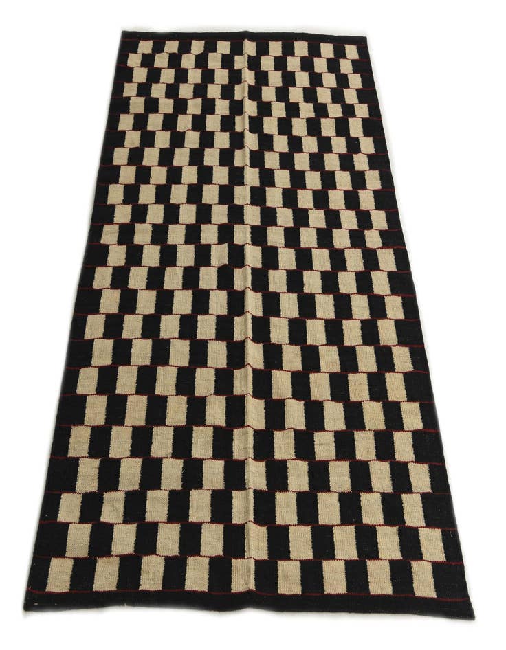 Detail image of  4' 2 x 5' 8  Hand Woven Kilim Modern Wool Rug