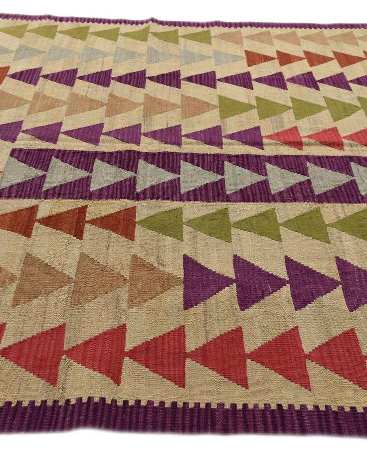 Detail image of  6' 8 x 9' 8  Hand Woven Kilim Modern Wool Rug