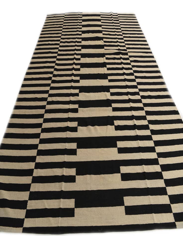 Detail image of  10' 2 x 13'  Hand Woven Kilim Modern Wool Rug