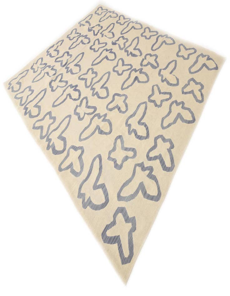 Detail image of  8' x 9' 6  Hand Woven Kilim Modern Wool Rug