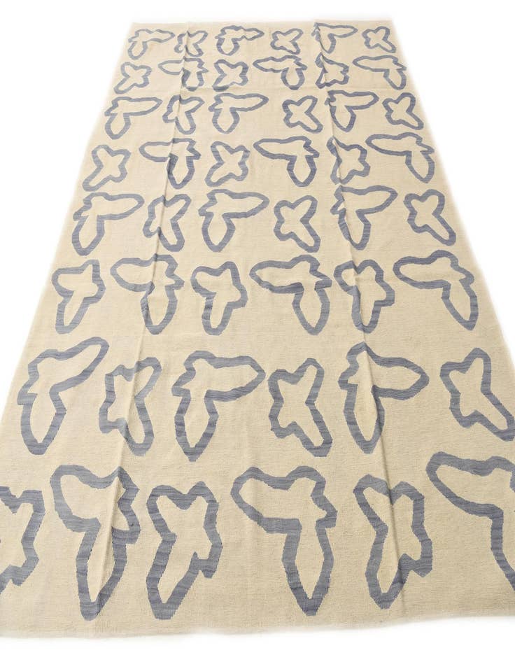 Detail image of  8' x 9' 6  Hand Woven Kilim Modern Wool Rug