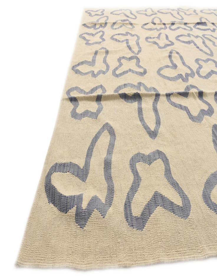 Detail image of  8' x 9' 6  Hand Woven Kilim Modern Wool Rug