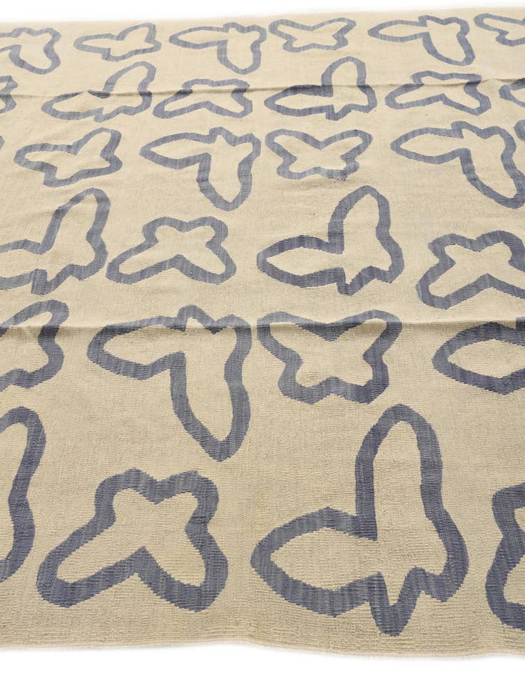 Detail image of  8' x 9' 6  Hand Woven Kilim Modern Wool Rug