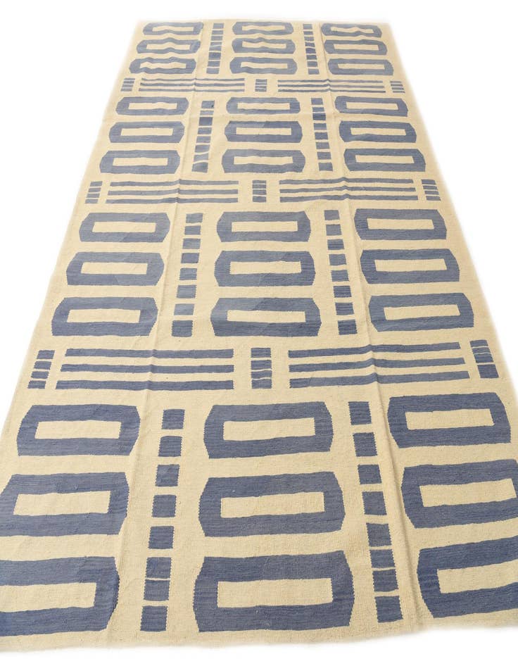Detail image of  8' 4 x 10' 2  Hand Woven Kilim Modern Wool Rug