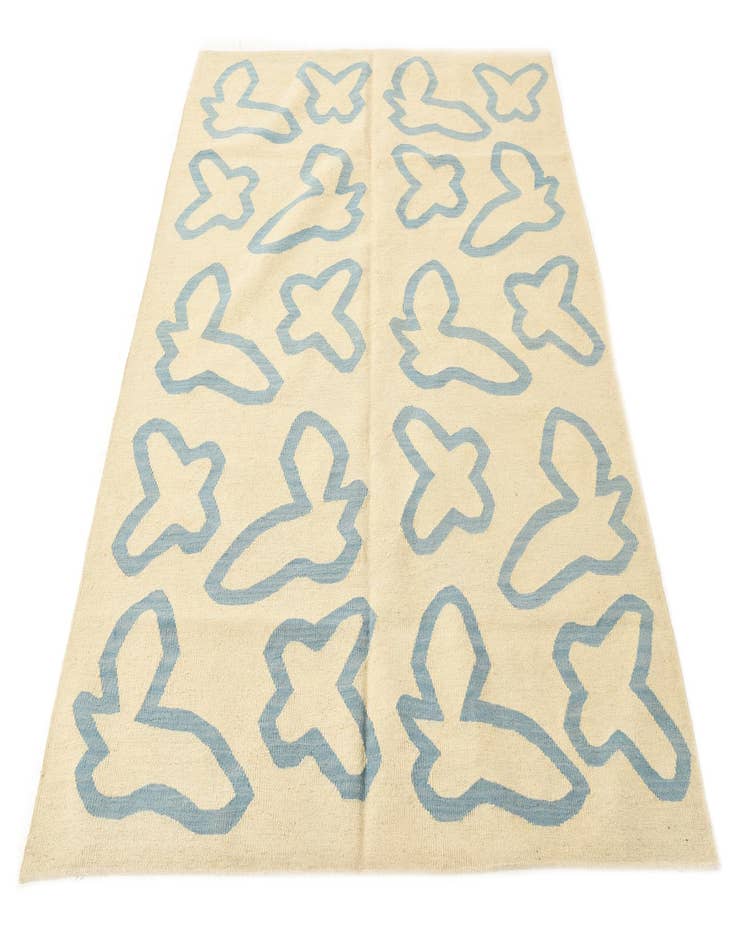 Detail image of  5' 1 x 6' 6  Hand Woven Kilim Modern Wool Rug