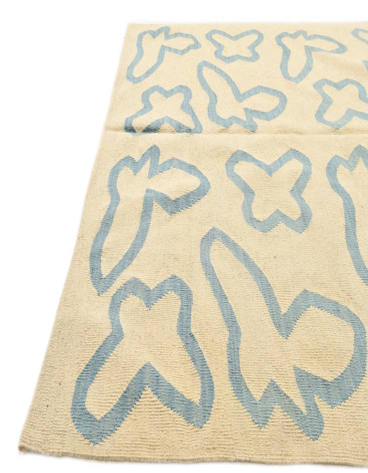 Detail image of  5' 1 x 6' 6  Hand Woven Kilim Modern Wool Rug