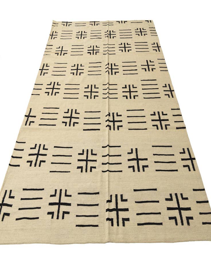 Detail image of  6' 11 x 9' 3  Hand Woven Kilim Modern Wool Rug