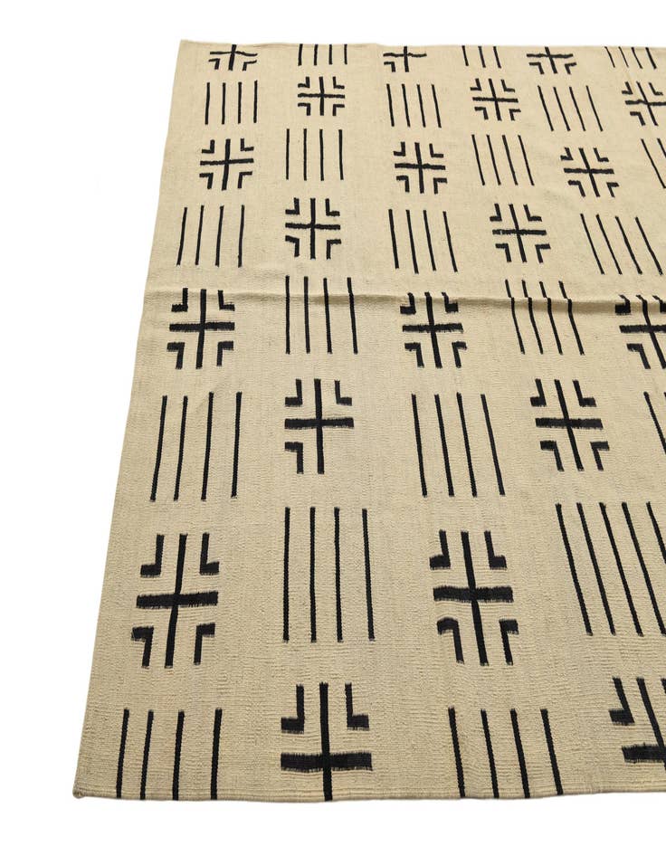 Detail image of  6' 11 x 9' 3  Hand Woven Kilim Modern Wool Rug