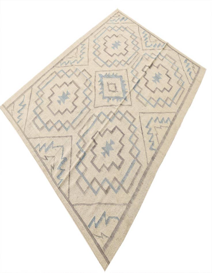 Detail image of  6' x 8'  Hand Woven Kilim Modern Wool Rug