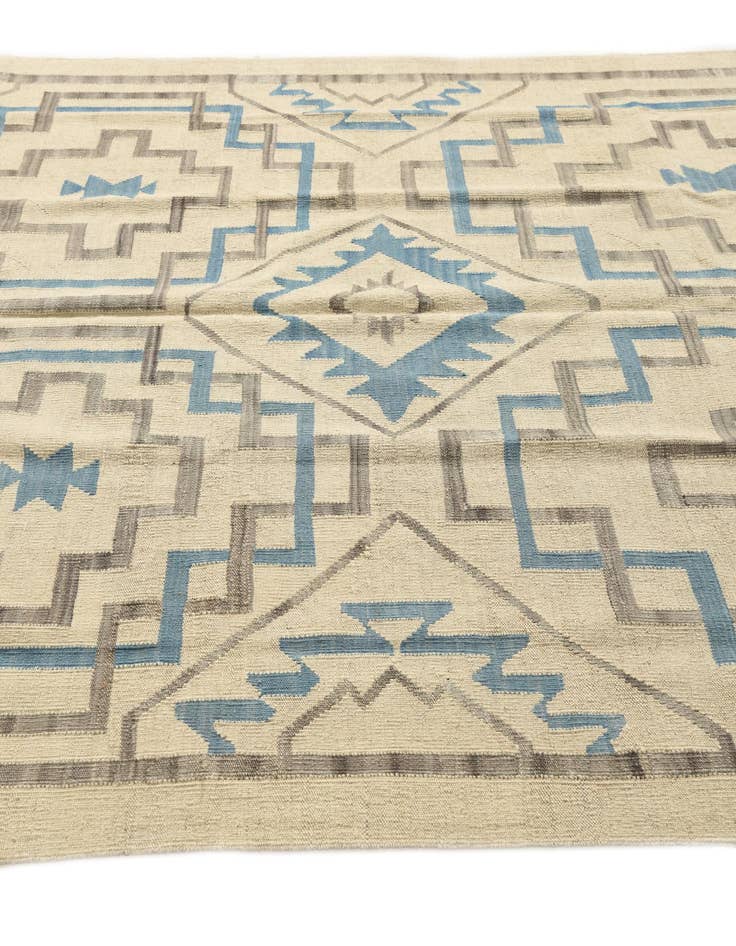 Detail image of  6' x 7' 6  Hand Woven Kilim Modern Wool Rug
