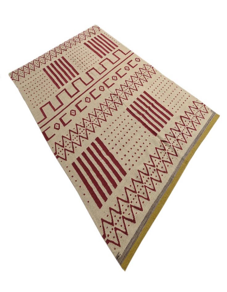 Detail image of  6' 9 x 9' 10  Hand Woven Kilim Modern Wool Rug