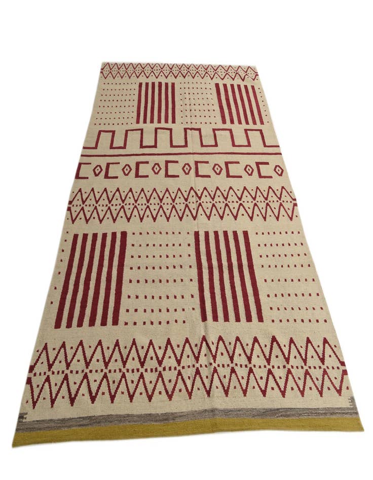 Detail image of  6' 9 x 9' 10  Hand Woven Kilim Modern Wool Rug