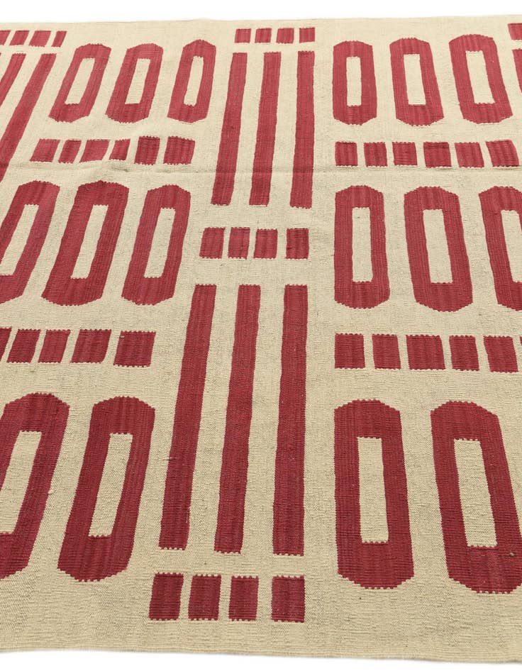 Detail image of  6' 1 x 7' 10  Hand Woven Kilim Modern Wool Rug