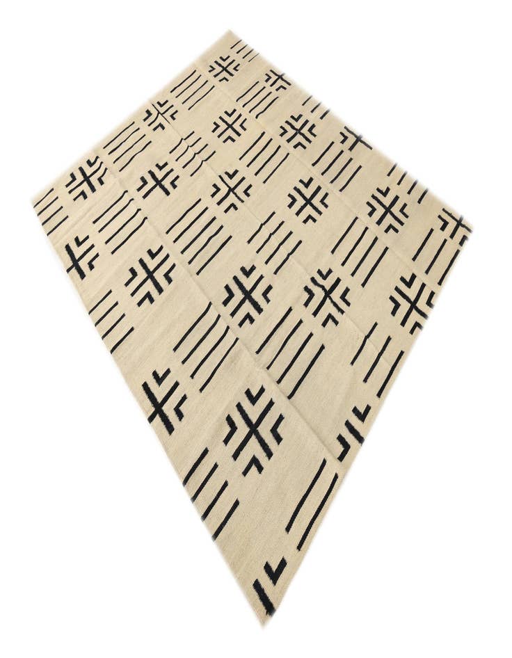 Detail image of  5' 4 x 6' 6  Hand Woven Kilim Modern Wool Rug