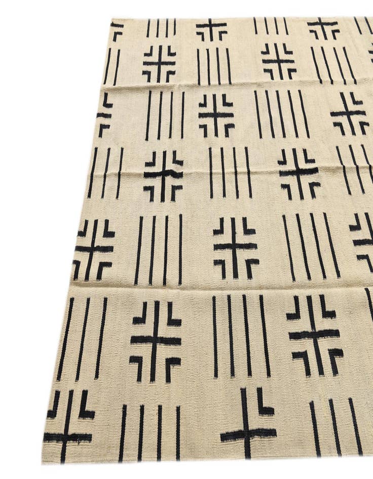 Detail image of  5' 4 x 6' 6  Hand Woven Kilim Modern Wool Rug