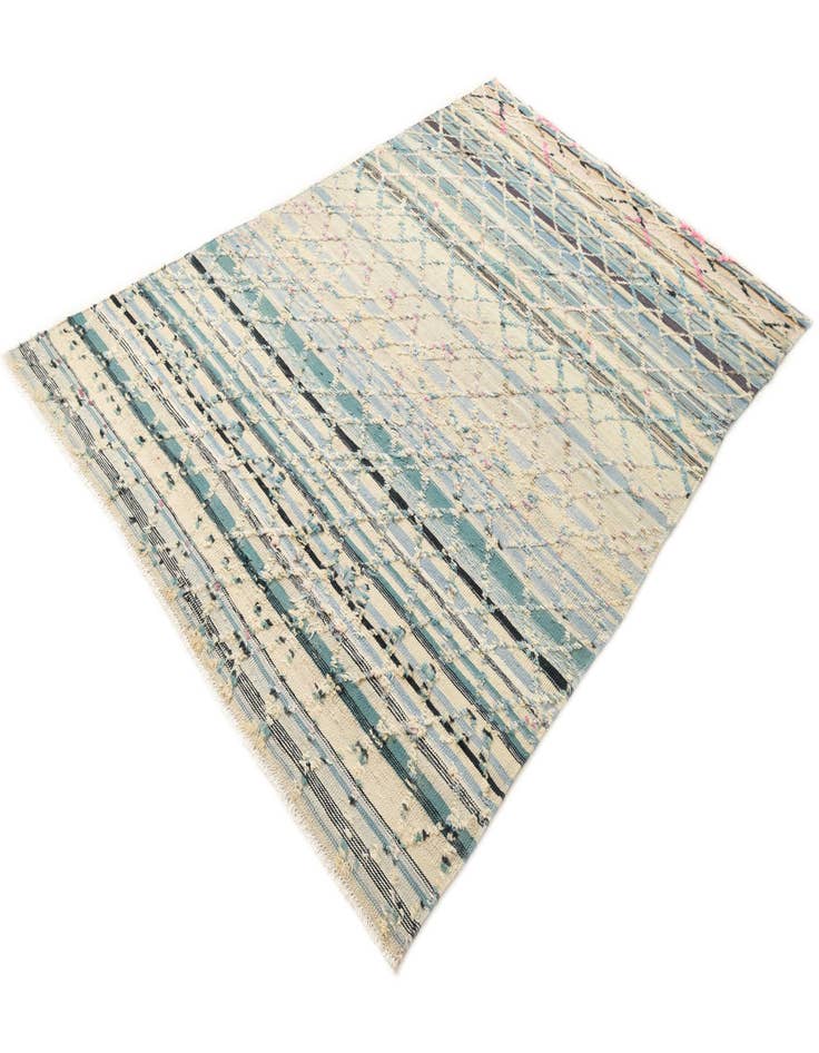 Detail image of  6' 6 x 10'  Hand Woven Kilim Modern Wool Rug