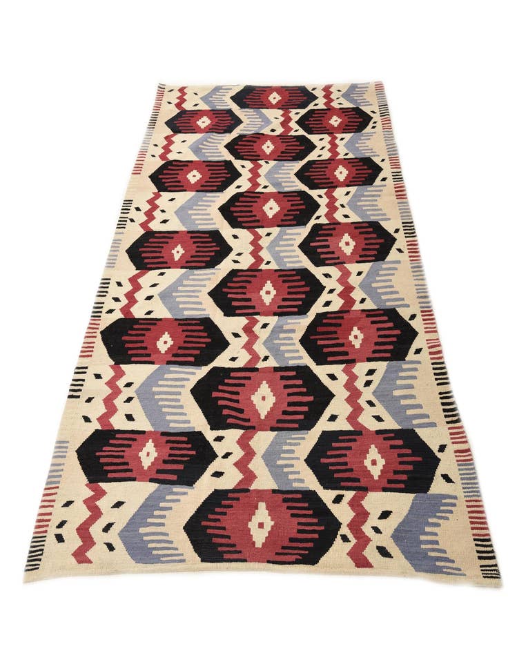 Detail image of  5' 10 x 8'  Hand Woven Kilim Modern Wool Rug