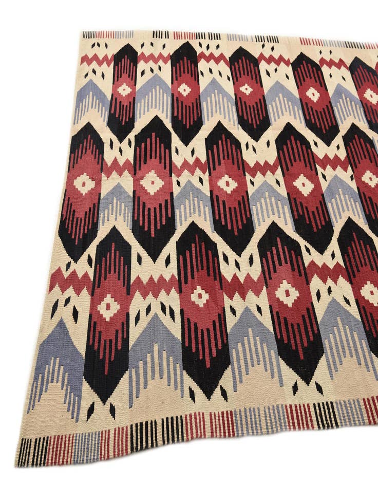 Detail image of  5' 10 x 8'  Hand Woven Kilim Modern Wool Rug