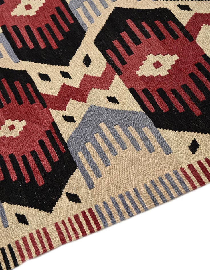 Detail image of  5' 10 x 8'  Hand Woven Kilim Modern Wool Rug