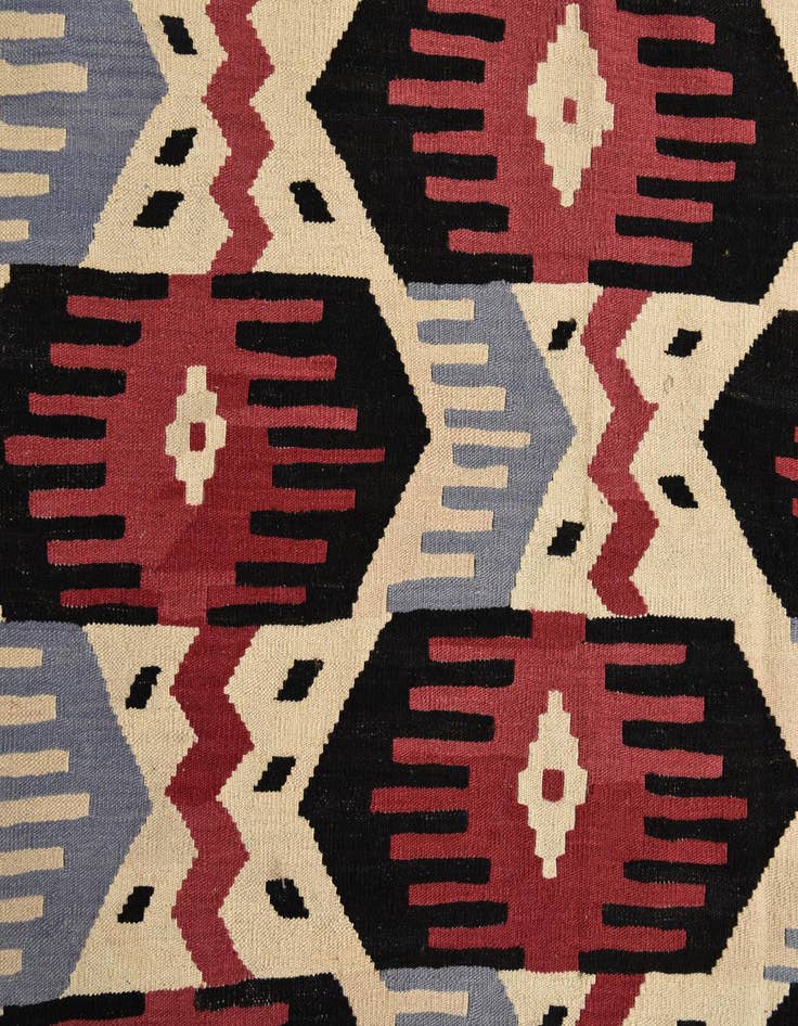Detail image of  5' 10 x 8'  Hand Woven Kilim Modern Wool Rug