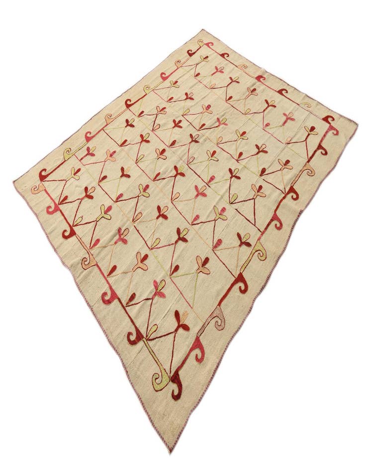 Detail image of  6' x 7' 4  Hand Woven Kilim Modern Wool Rug