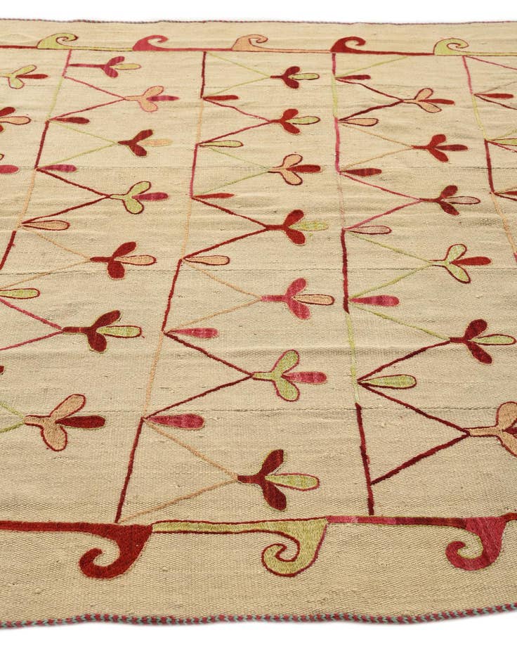 Detail image of  6' x 7' 4  Hand Woven Kilim Modern Wool Rug