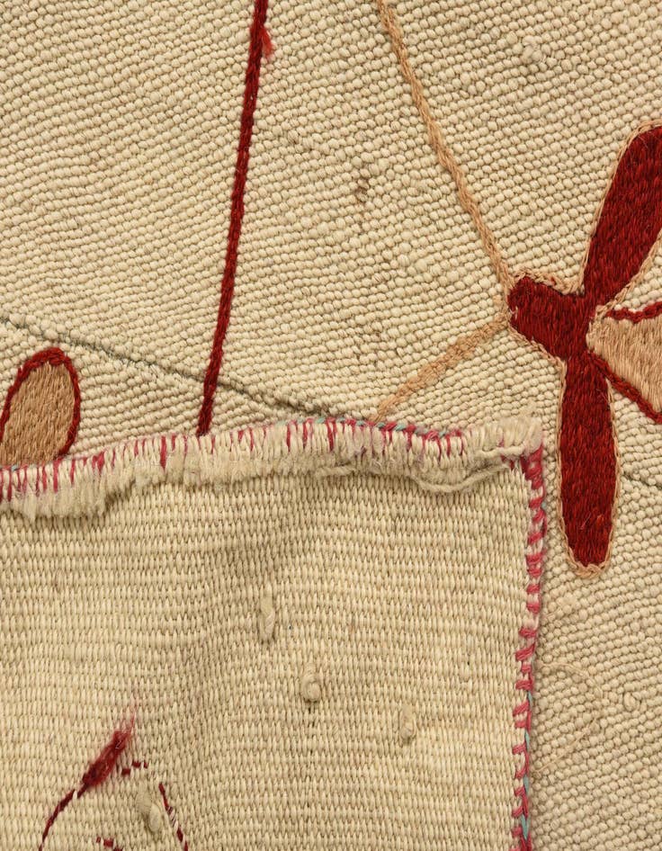 Detail image of  6' x 7' 4  Hand Woven Kilim Modern Wool Rug