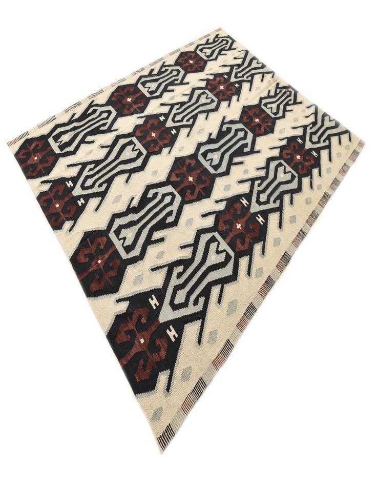 Detail image of  7' 1 x 9' 5  Hand Woven Kilim Modern Wool Rug