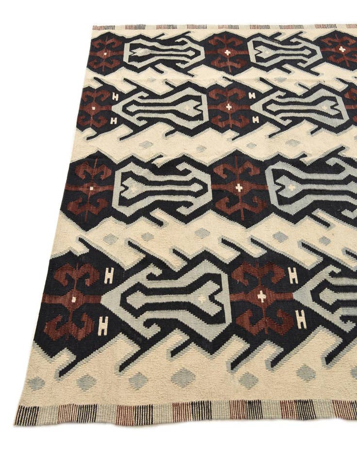 Detail image of  7' 1 x 9' 5  Hand Woven Kilim Modern Wool Rug