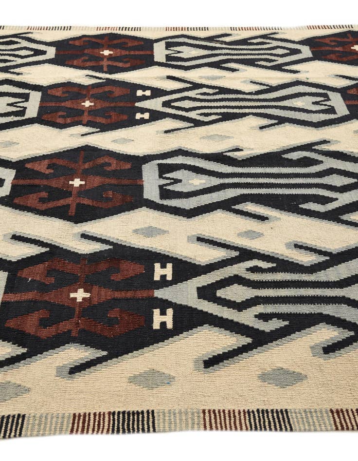 Detail image of  7' 1 x 9' 5  Hand Woven Kilim Modern Wool Rug