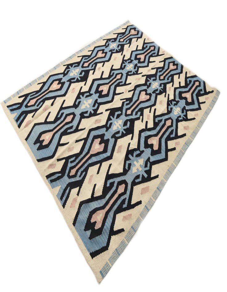 Detail image of  6' x 7' 10  Hand Woven Kilim Modern Wool Rug
