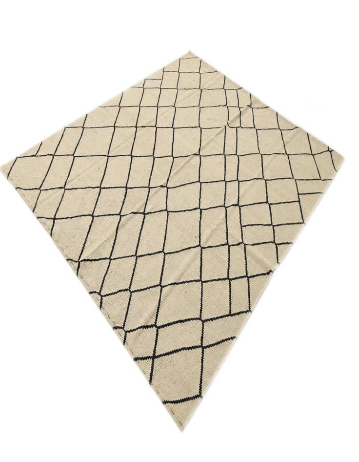 Detail image of  6' 2 x 7' 4  Hand Woven Kilim Modern Wool Rug