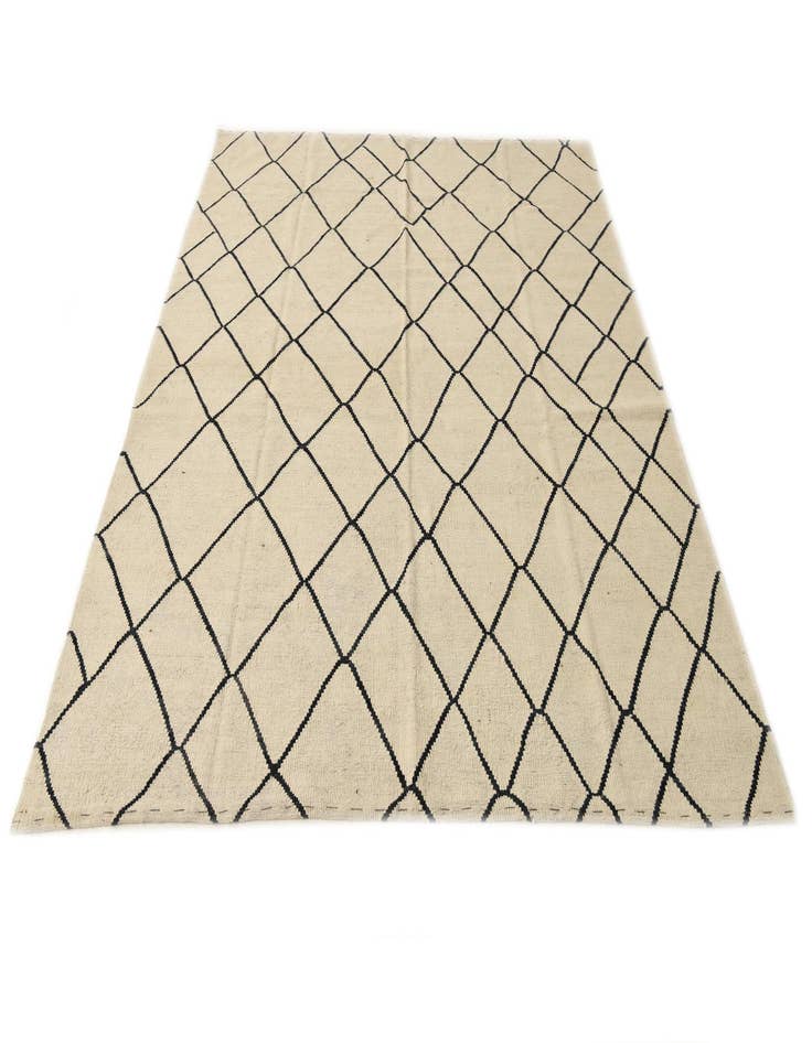 Detail image of  6' 2 x 7' 4  Hand Woven Kilim Modern Wool Rug