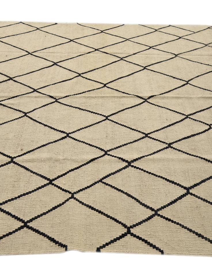 Detail image of  6' 2 x 7' 4  Hand Woven Kilim Modern Wool Rug