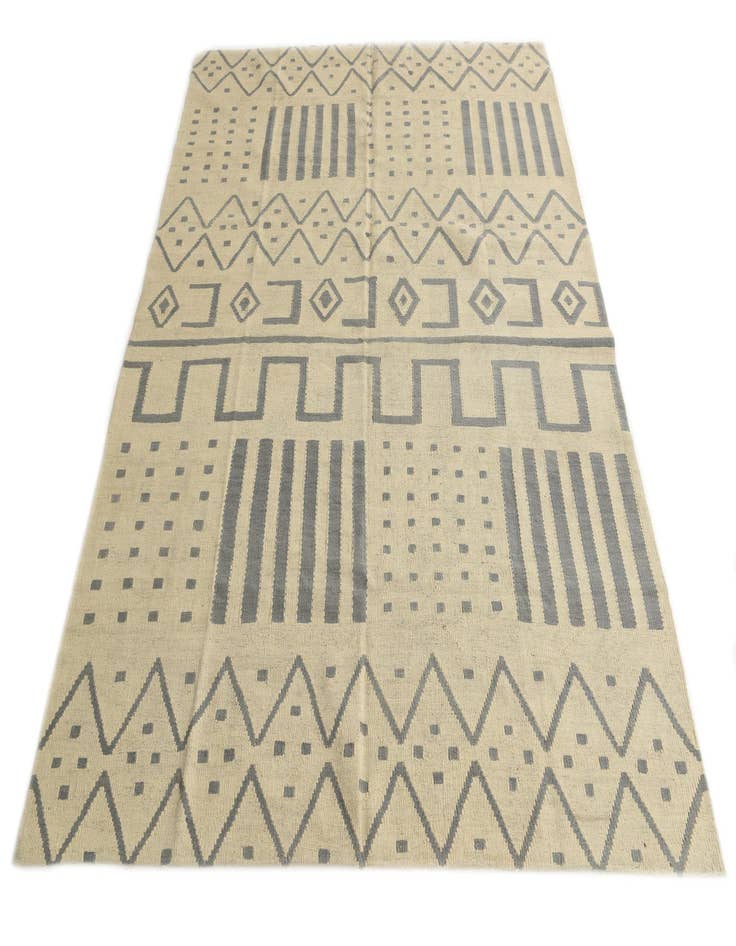 Detail image of  6' x 7' 6  Hand Woven Kilim Modern Wool Rug