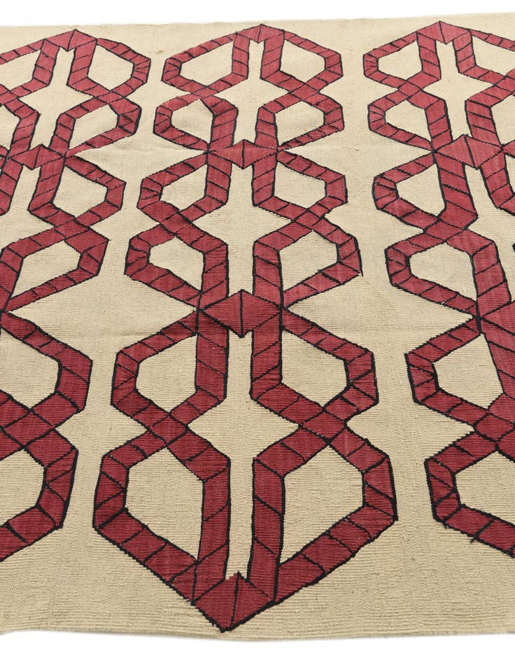 Detail image of  5' 10 x 7' 5  Hand Woven Kilim Modern Wool Rug