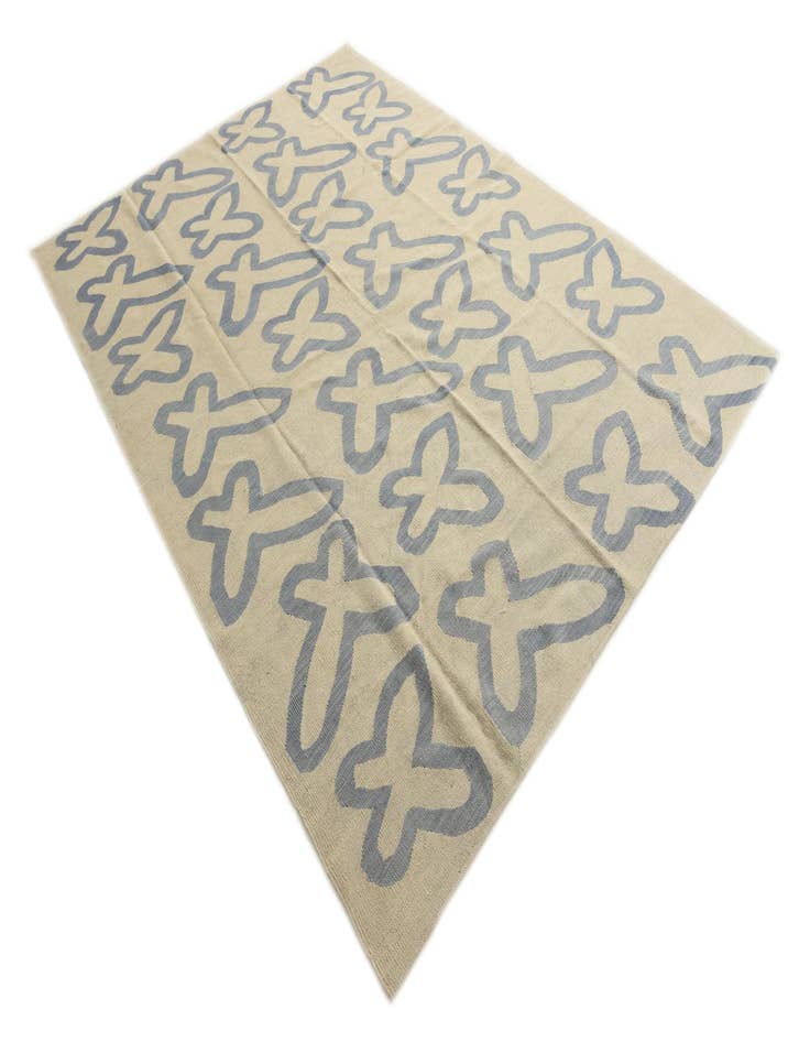 Detail image of  6' 8 x 9' 5  Hand Woven Kilim Modern Wool Rug