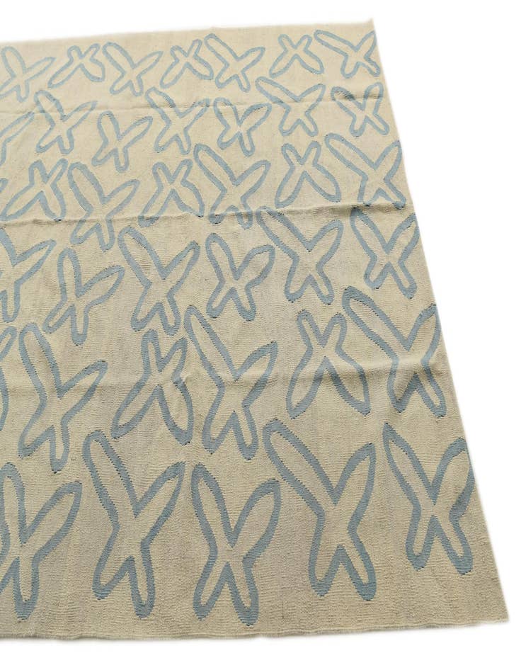 Detail image of  6' 10 x 9' 8  Hand Woven Kilim Modern Wool Rug