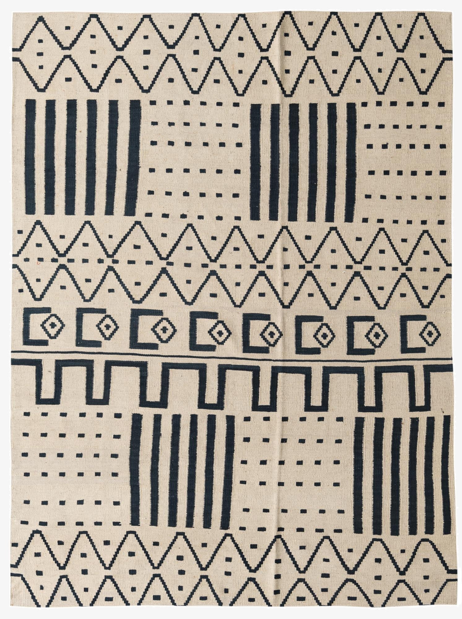  6' 1 x 8' 1  Hand Woven Kilim Modern Wool Rug