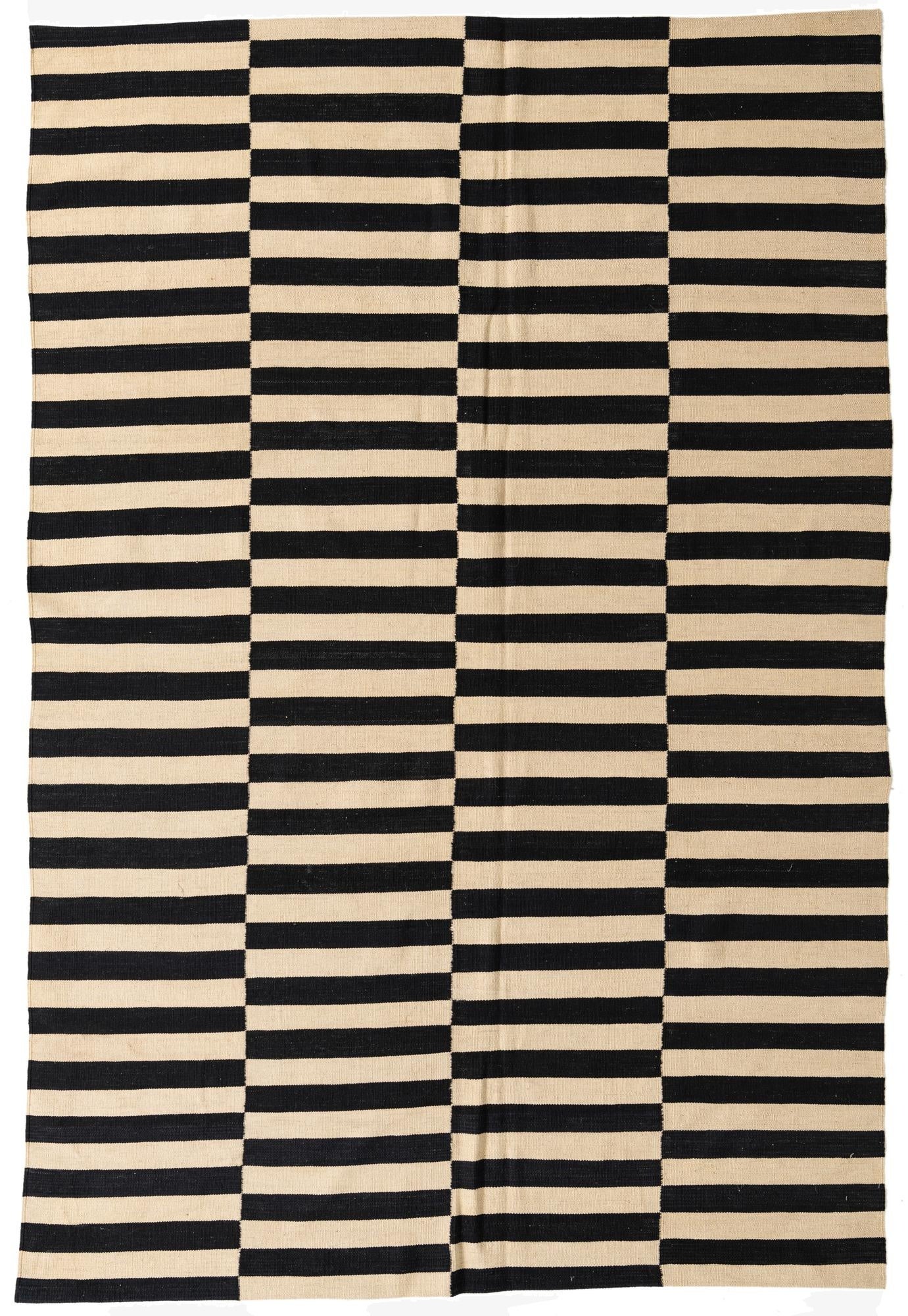  6' 8 x 9' 10  Hand Woven Kilim Modern Wool Rug