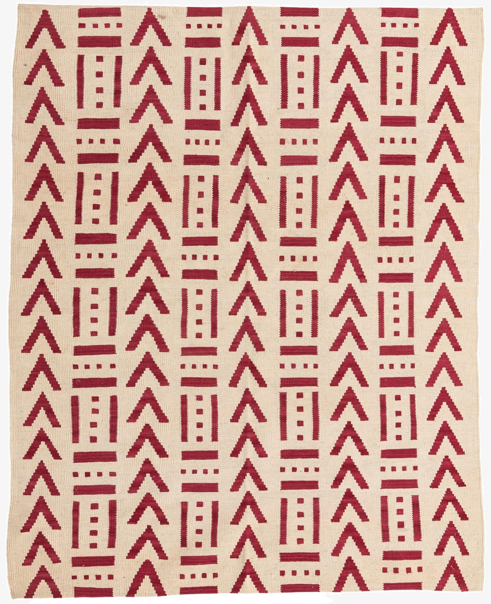  5' 2 x 6' 5  Hand Woven Kilim Modern Wool Rug