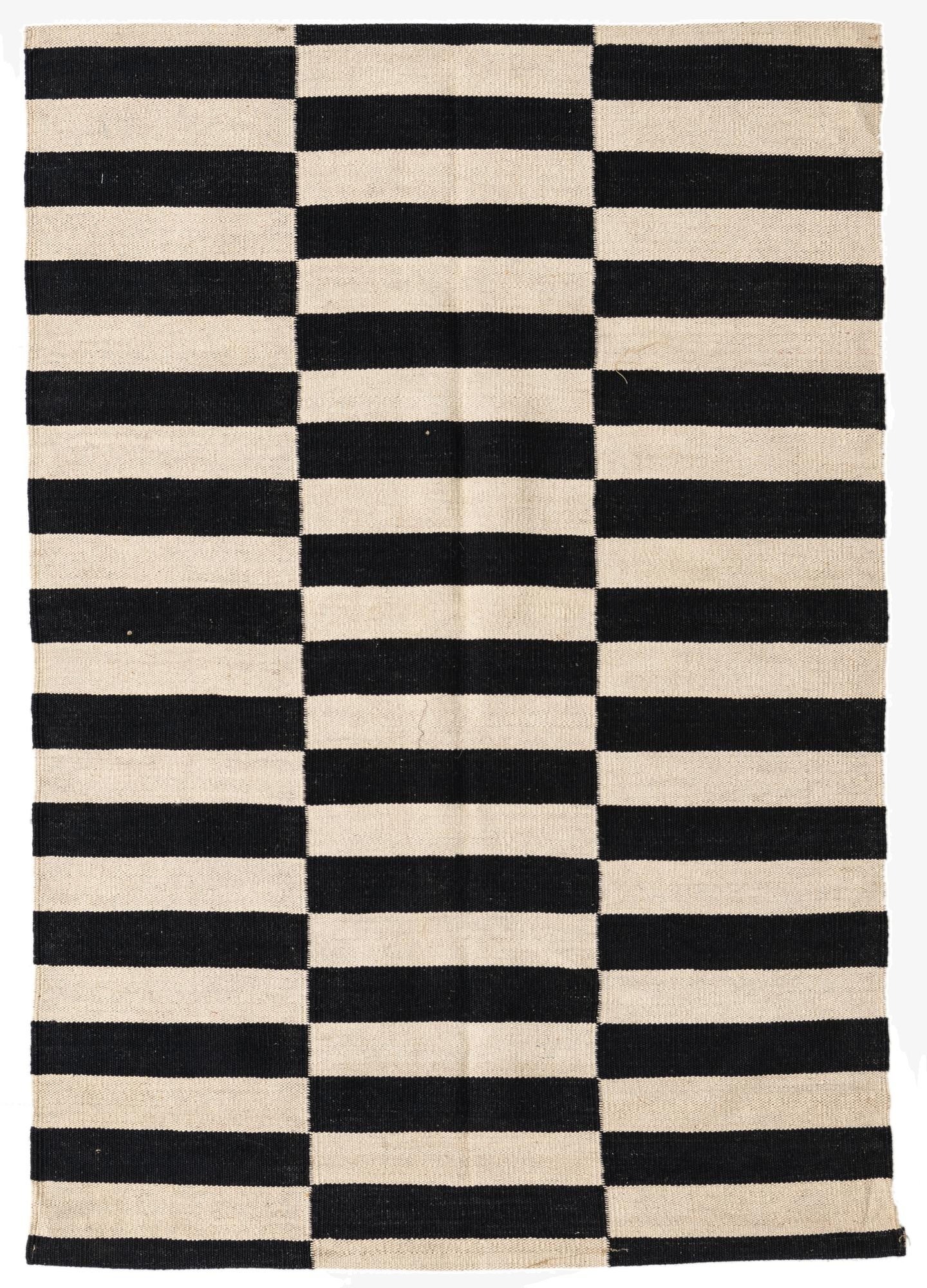  3' 4 x 4' 9  Hand Woven Kilim Modern Wool Rug