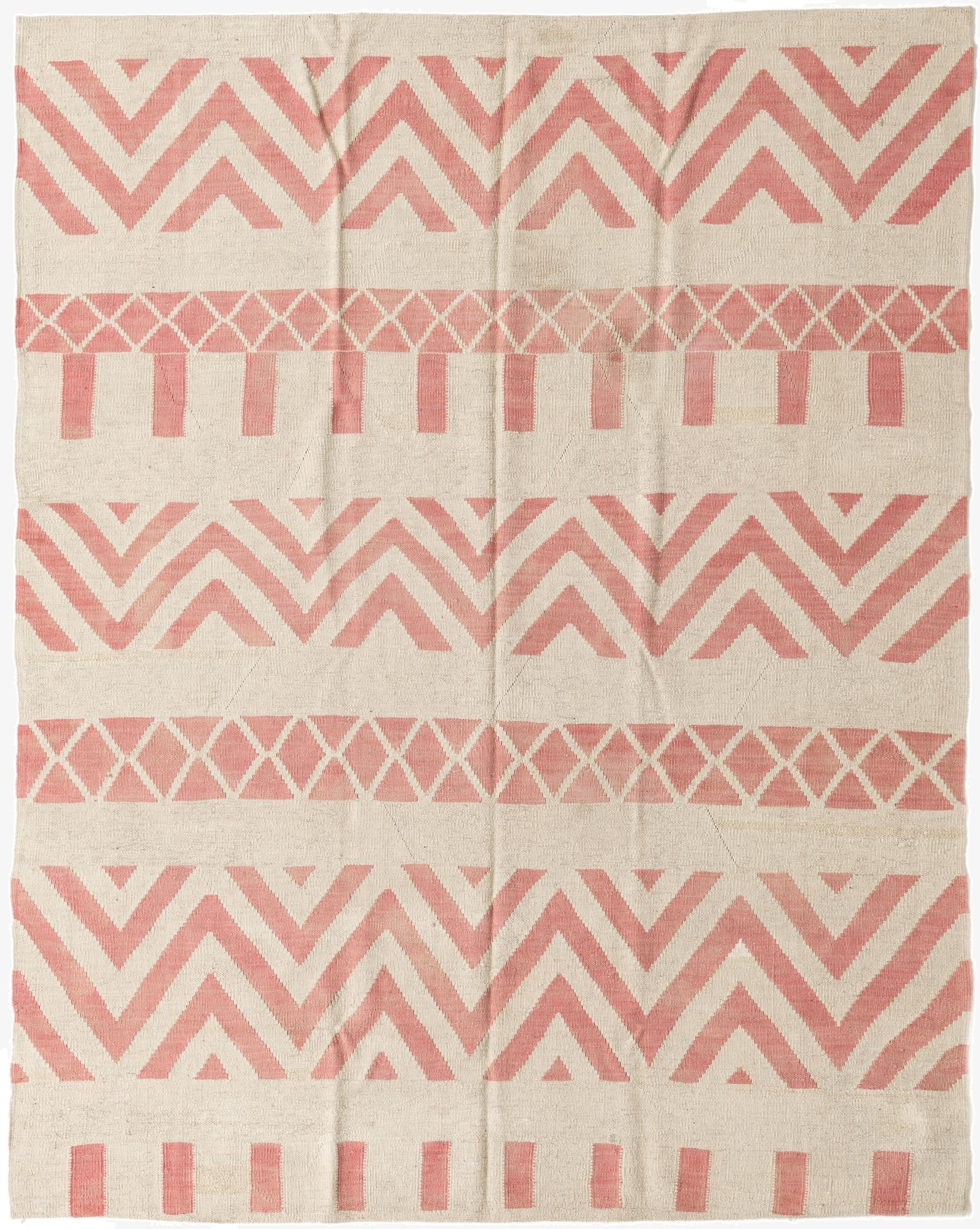  5' 9 x 7' 6  Hand Woven Kilim Modern Wool Rug