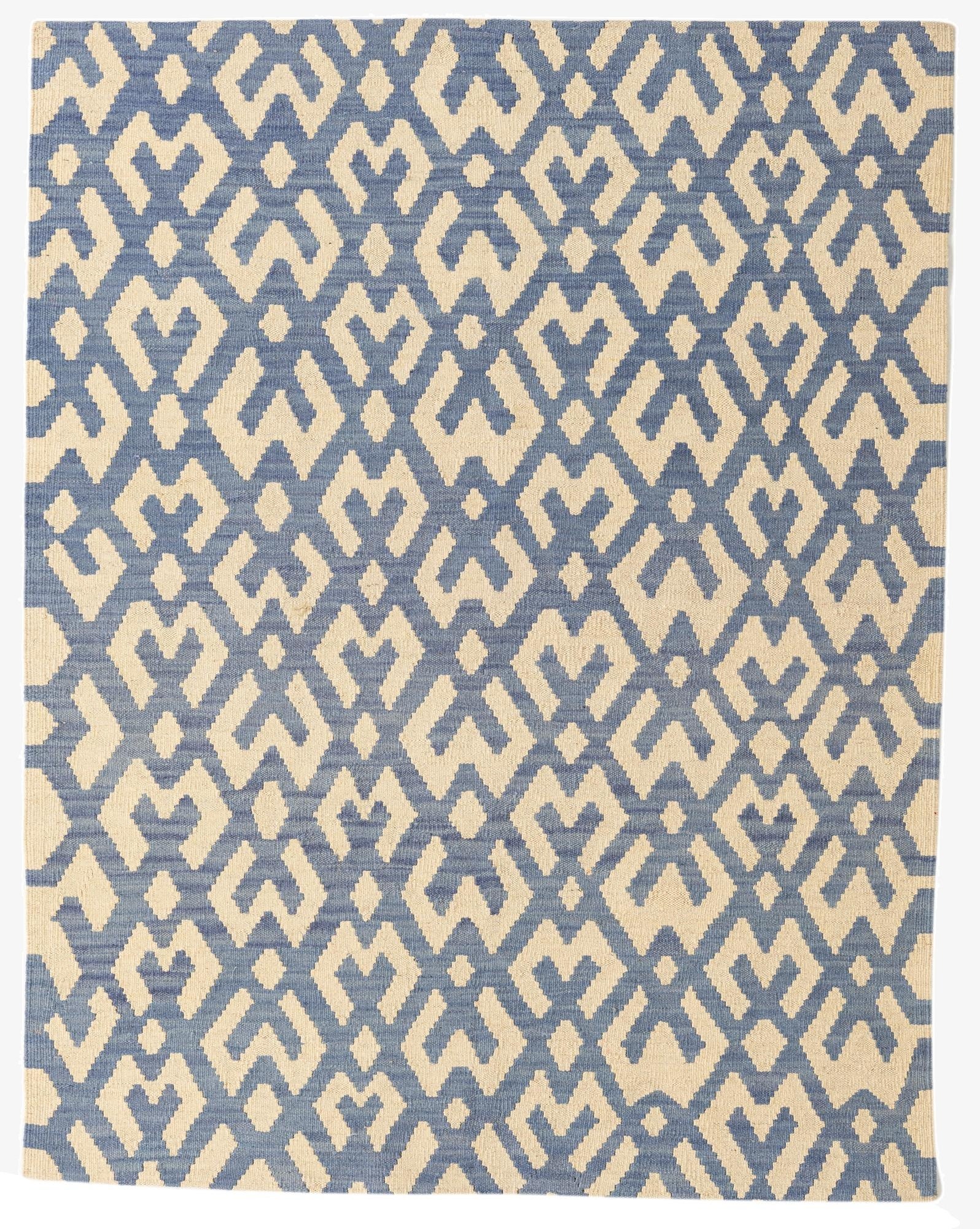  4' 6 x 5' 9  Hand Woven Kilim Modern Wool Rug