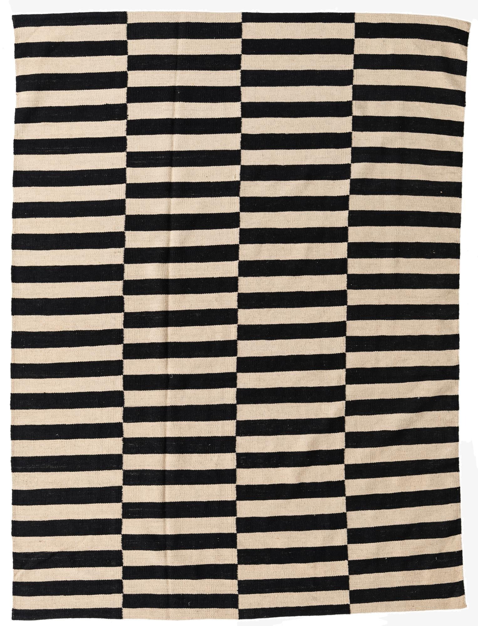  5' 8 x 7' 7  Hand Woven Kilim Modern Wool Rug