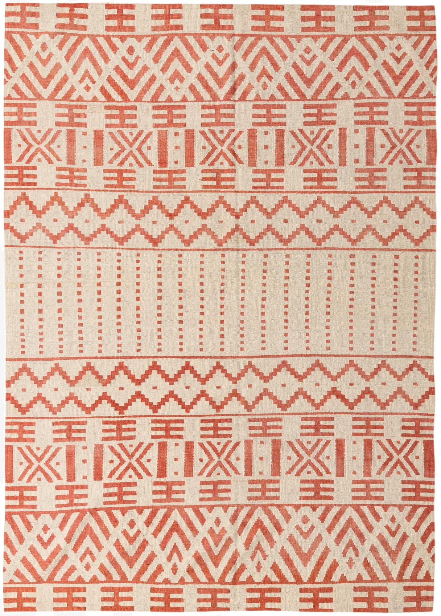  6' 10 x 9' 7  Hand Woven Kilim Modern Wool Rug