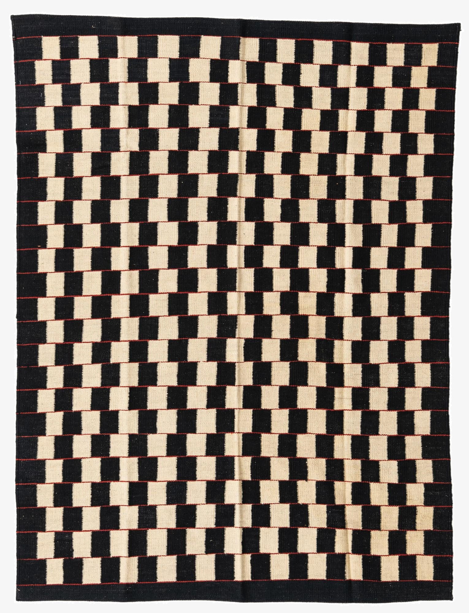  4' 9 x 6' 4  Hand Woven Kilim Modern Wool Rug